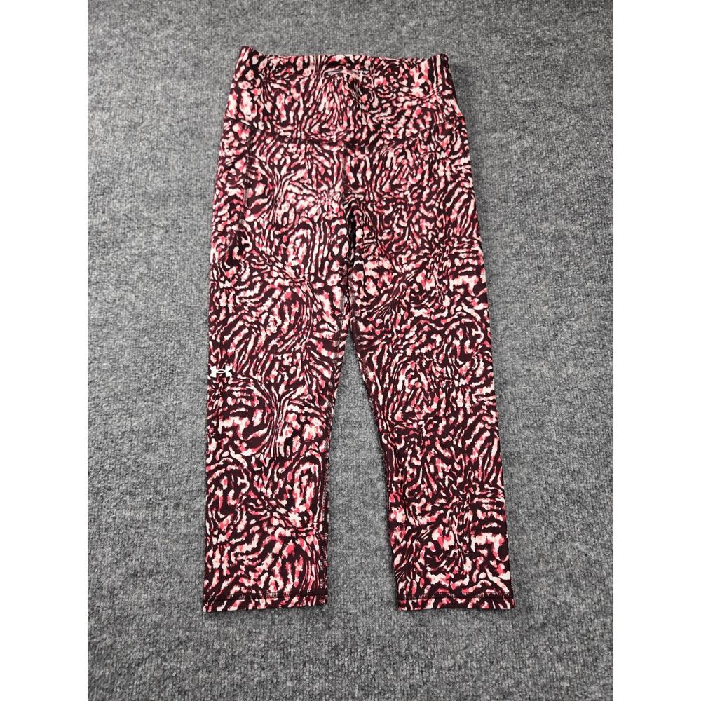 Under Armour Leggings Medium Adult Red Compression Heatgear Cropped M #573